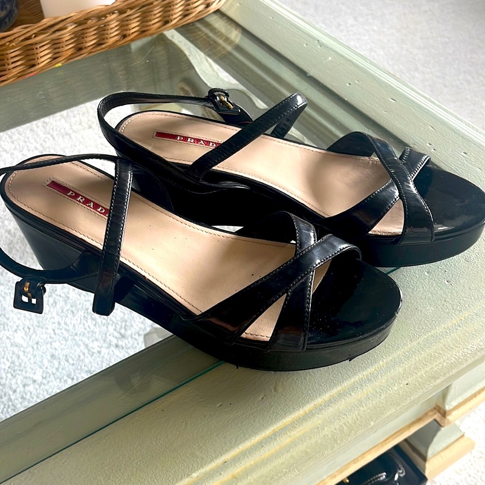 Prada patent sandal